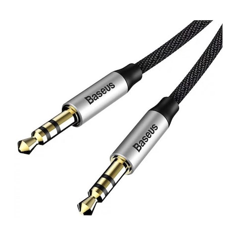 Baseus CAM30-BS1 AUX Cable - 1 Meter - Silver/ Black