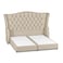 In House Taj Mahal Linen Bed Frame - Queen - 200x150cm - Light Beige