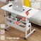 Jjone Laptop Desk Table With 2-Tier Storage Shelves &amp; Wheels, Workstation Study Laptop Table For Home Office (Sc11-White)