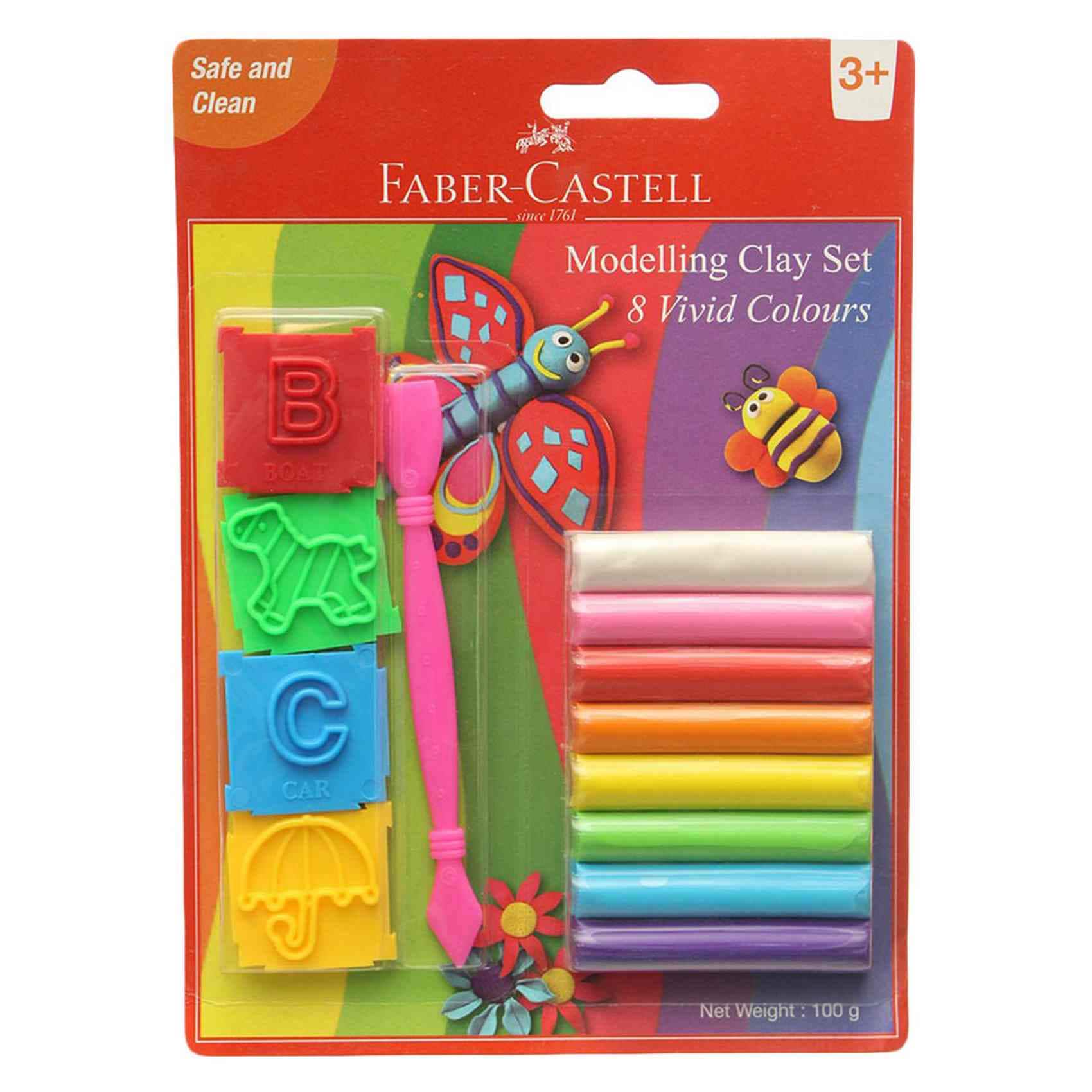 FABER-CASTELL MODELLING CLAY 250GM - 10 COLORS X 25GM IN A PLASTIC
