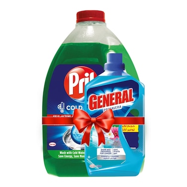 بريل سائل غسيل الأطباق - 2.5 كجم + جنرال سائل تنظيف الارضيات - 730 مل