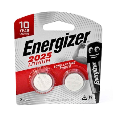 إنرجايزر 2025 بطارية ليثيوم على شكل عملة معدنية مكونة من قطعتين