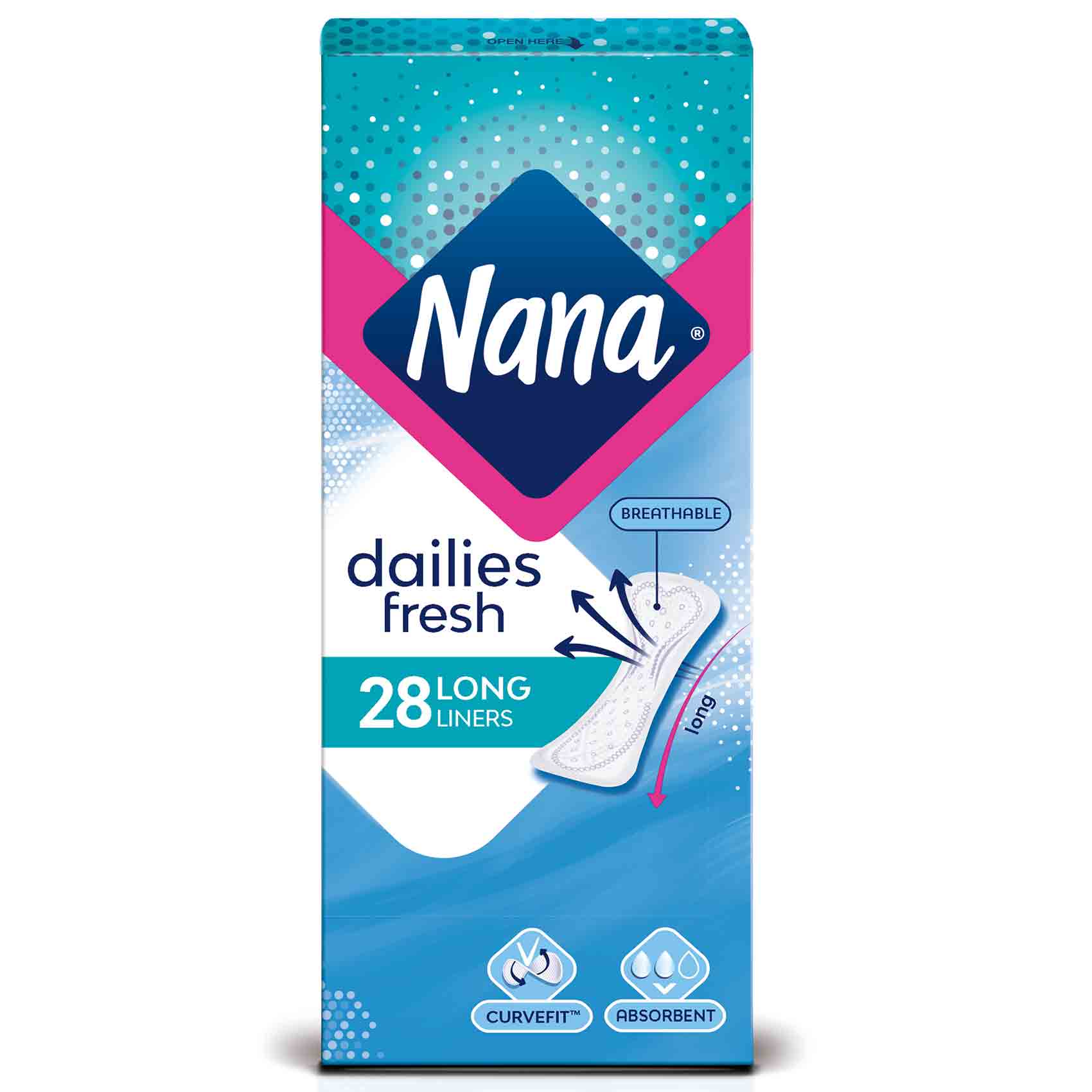 Nana Pantyliners Long 28 Pads product thumbnail 2