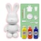DIY MONEY SAVING BUNNY (9 inch - 23 cm) ACRYLIC FLOW POURING PAINT SET RABBIT Colors, Lemon-Yellow, Orange, Dark-Blue. Arts and Crafts, Customize Handmade Creative Birthday Gift.