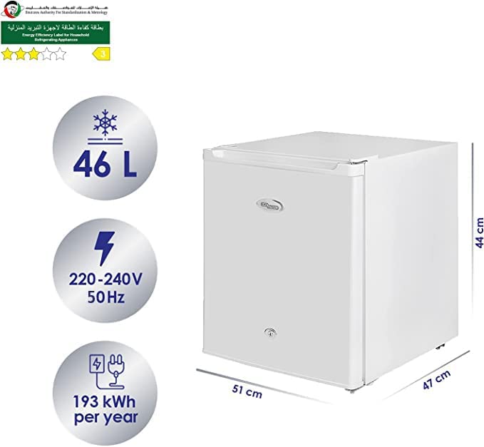 Super General 46L Net Capacity Single Door Refrigerator White SGR035H