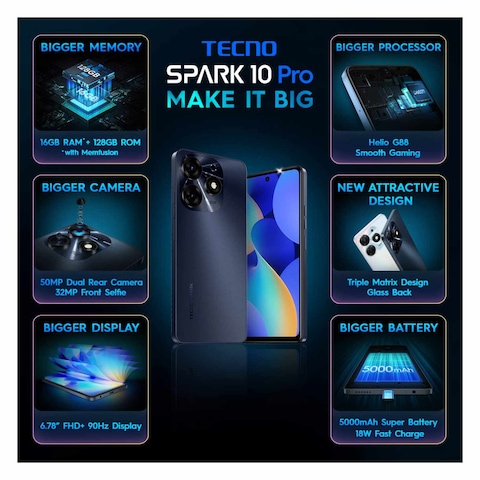 Tecno Spark 10 Pro Ki7K 8+256 Black