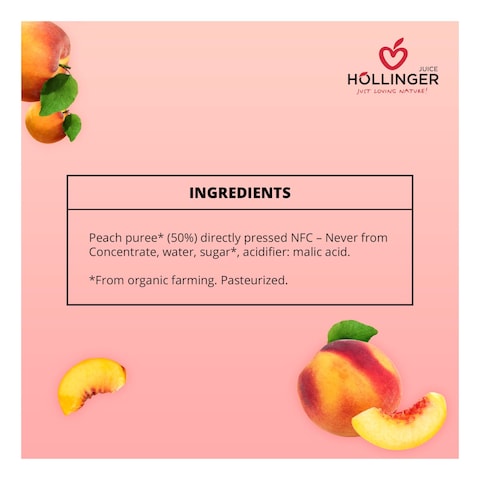 Hollinger Bio Peach Juice 1L