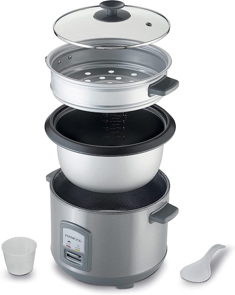 Kenwood Rice Cooker With Steamer, Stainless Steal, 1.8 Litre, RCM45.000SS, RCm45.SS