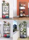 Vsell24&trade; Heavy Duty Foldable 5 Tier Shelf Storage Rack Black For Kitchen Bathroom Office Laundry Room Without Wheel 160x38x71cm