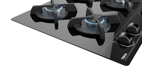 TEKA Built-in 60 cm 4 Burner Gas on Glass Hob With Auto Ignition GBC 6400