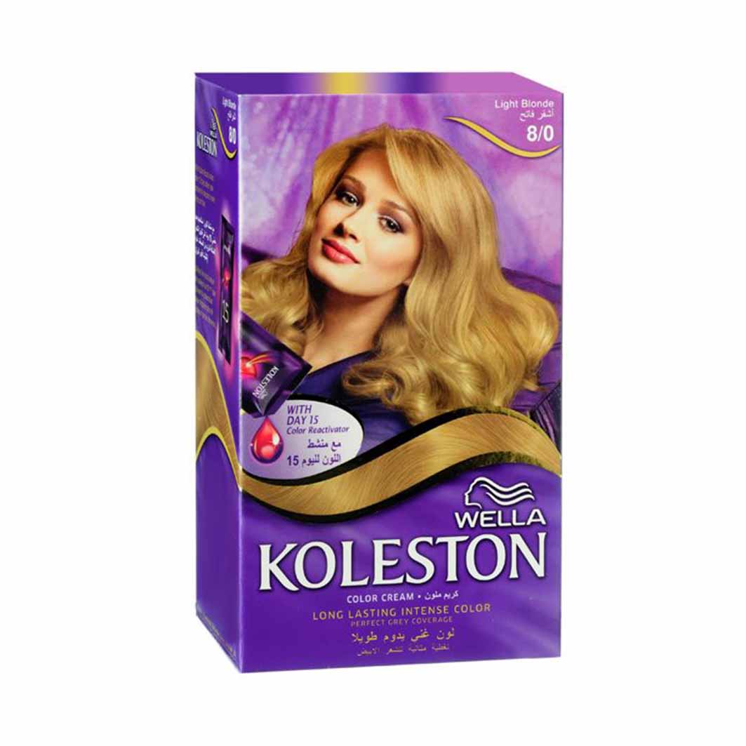 Well Koleston Oil Permanent Hair Color Cream 8/0 Light Blonde