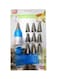 Generic 12-Piece Cake Decor Piping Icing Nozzle Set Blue/Silver
