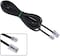 RJ11 6P4C to RJ45 8P8C Black Telephone Plug Connector Cable Handmade (2M)