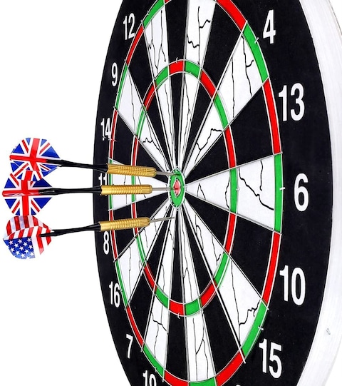 ULTIMAX Professional Dartboard Sets of 6pcs Dart Flights for Leisure Sports and Games 45 cm Darts Dartboard Game Set- Model No.18123