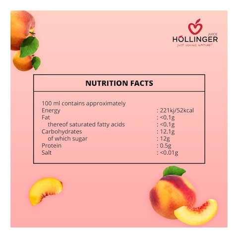 Hollinger Bio Peach Juice 1L