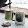 1CHASE&reg;️ Borosilicate Glass Mug With Infuser, Walnut Lid and Handle, For Blooming Tea, Loose Leaf Tea, Coffee, Fruit Tea, Black Tea, Rose Tea, 500 ML, Smoky Grey&hellip;