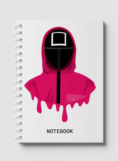 Lowha Spiral Notebook With 60 Sheets And Hard Paper Covers With Mask Square Shape Design, For Jotting Notes And Reminders, For Work, University, School