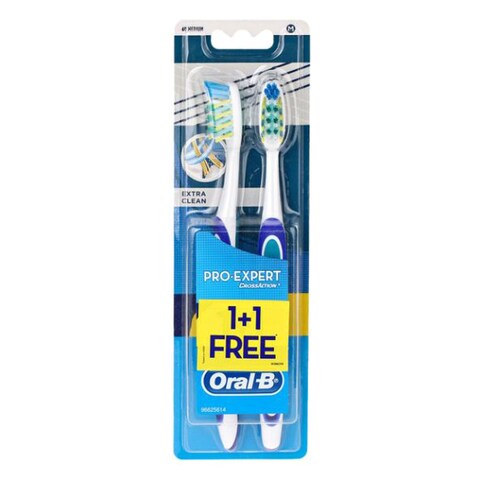Oral-B Pro Expert Cross Action Extra Clean Toothbrush - Size Medium - 2 Brushes