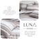 Luna Home King Size 6 Pieces, Light Brown Stripe Design Bedding Set