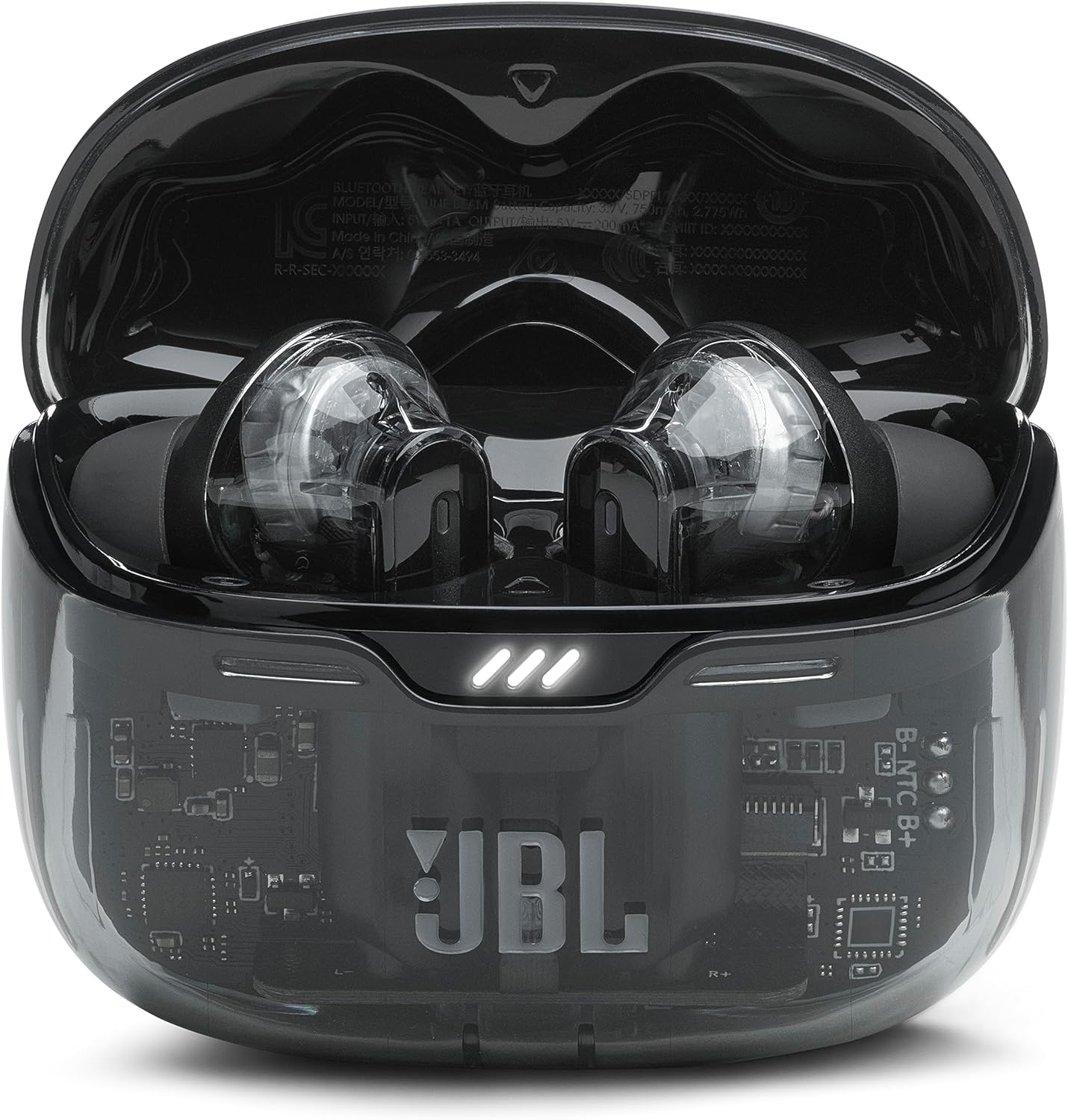 JBL Tune Beam True Wireless Noise Cancelling Earbuds, Pure Bass Sound, Bluetooth 5.3, Smart Ambient, 4-Mics Technology, VoiceAware, 48H Battery, Water And Dust Resistant, Ghost, JBLTBEAMGBLK