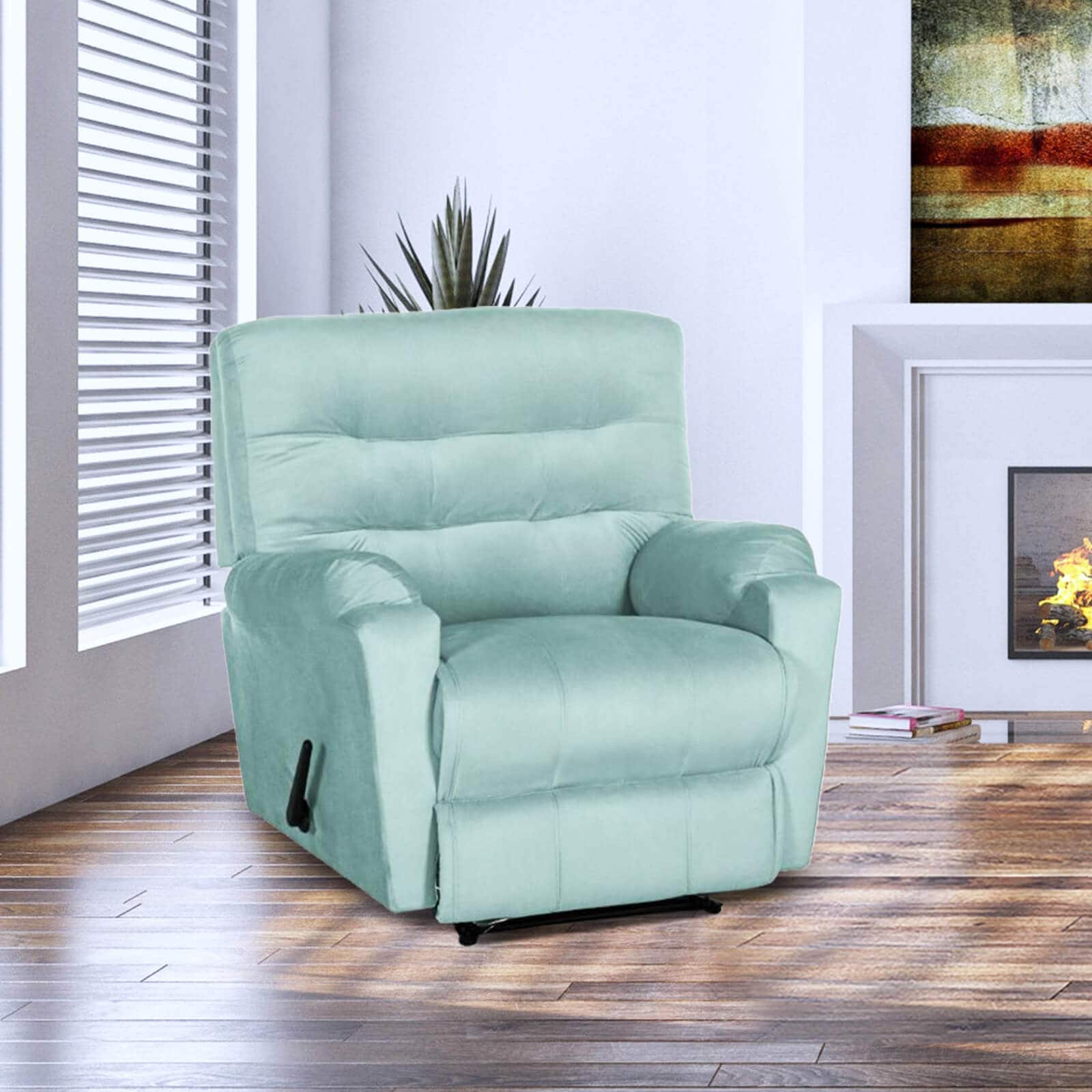 Buy In House Velvet Classic Recliner Chair - Light Turquoise - AB03 ...