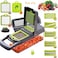 Generic Kitchen Multi 14 In 1 Manual Mandoline Fruit Vegetable Cutter Onion Dicer Veggie Slicer Vegetable Chopper (Grey - Green)