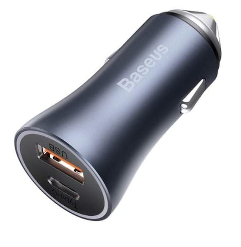 Baseus Golden Contactor Pro Dual Quick Charger Car Charger U+C 40W - Dark Grey