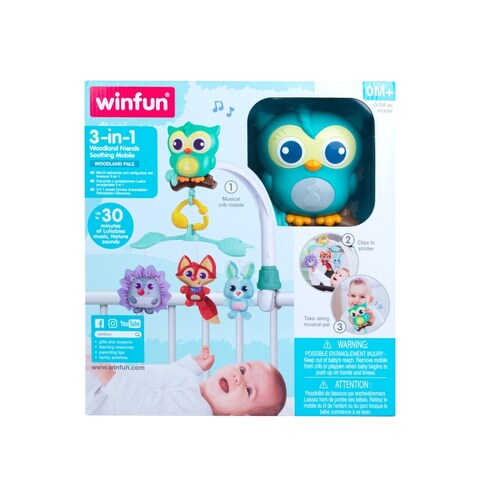 3-in-1 Woodland Friends Soothing Mobile
