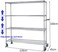 120*45*160cm Heavy Duty Trolley, Heavy Duty Hand Truck Cart, Utility Transport Cart, Utility Cart with Adjustable Shelf, Steel Service Cart with Wheels, Heavy Trolley for Warehouse/Indoor/Outdoor