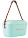 Polarbox 20L Portable Ice Box, For Outdoor Use, Drinks And Food, Classic Storage Box, Cyan/Baby Rose Cooler with Brown Leather Strap