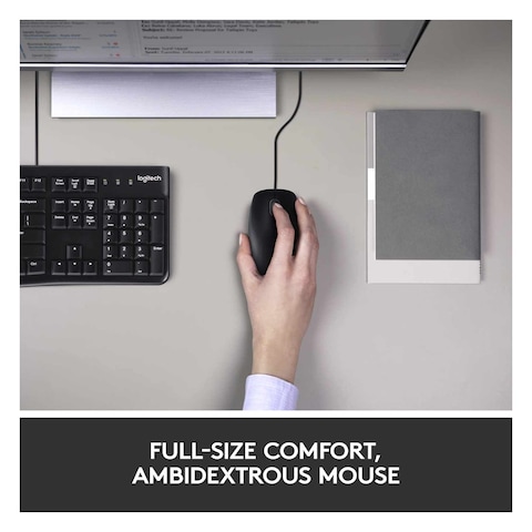 Logitech MK120 Wired USB Keyboard And Mouse Combo Black