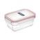 Glasslock Rectangular Food Container Clear/Pink 1L