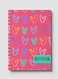 Lowha Spiral Notebook With 60 Sheets And Hard Paper Covers With Colored Heart Shapes Drawing Design, For Jotting Notes And Reminders, For Work, University, School