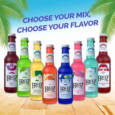 Freez Mix Carbonated Flavored Drink Blue Hawai Tropical Fruits 275ml