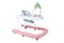 Lovely Baby Foldable Kids Walker BW237 with Adjustable Height, Musical Toys, Rotating Wheels, Comfortable &amp; Safe Activity Walker for Toddlers, Small Infant Boy Girl 6-18 months - Pink