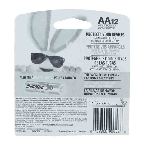 Energizer Max Power Seal Technology Batteries Blister Card  AA -12 Pieces