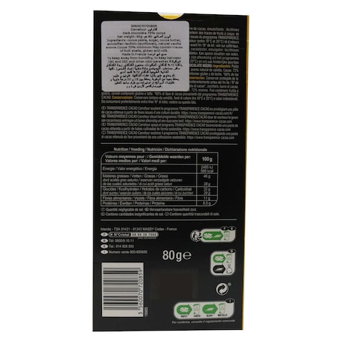 Carrefour Selection 72% Cocoa Dark Chocolate Bar 80g