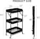 Sky-Touch 3 Tier Foldable Metal Rolling Utility Cart Organizer, 46X30X76Cm, Multipurpose Organizer Trolley With Casters For Kitchen, Bedroom, Bathroom, Office, Laundry Room And Garage, Black