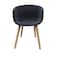 Jilphar Fabric Dining Chair with Wooden Legs JP1330A, Black