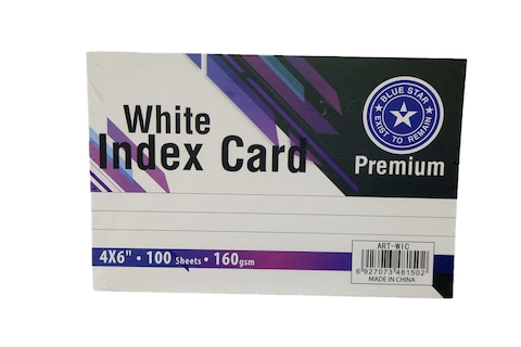 BLUE STAR WHITE INDEX CARD