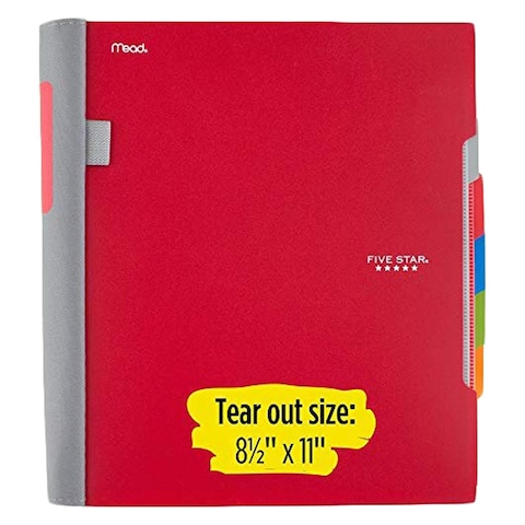 Mead 5 Star College Ruled Notebook 200 Sheets Red 8.5x11inch