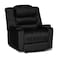 In House Velvet Rocking &amp; Rotating Recliner Chair With Storage Box - Black - AB07