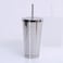 Generic-500ml 304 Stainless Steel Cup Hot Cold Drink Vacuum Insulated Flask Straw Lid Set Coffee Mug Portable Travel Tumbler