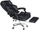 Karnak Executive Office Gaming Chair PU Leather 360 Swivel Desk Chair, High Back &amp; Adjustable Height Computer Table Chair, Soft Foam Gaming Study Chair Lumbar Support With Footrest (Black)