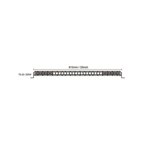 32 Inches TG 6D-300W Bar Light, IP68 Waterproof Rating, CREE Light Source with 9500LM Lumens