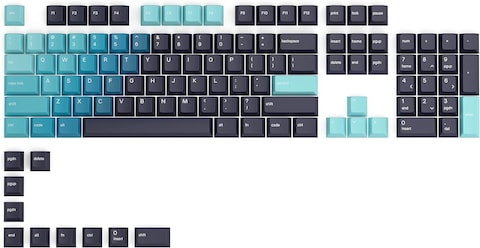 Glorious GPBT Celestial Ice Keycaps - Premium Cherry-Profile 114 Keys Set With Bright Blue &amp; Deep Navy Blue Gradient Design - Durable, Readable, Compatible With GMMK Models &amp; Standard Keyboards
