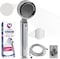 Coralblue Handheld Shower Head Set-This Shower head has 2 Shower filter 1 handle and 1 head water filter to purify harmful Chemicals and Pollutants -  2m long Shower hose Stainless Steel