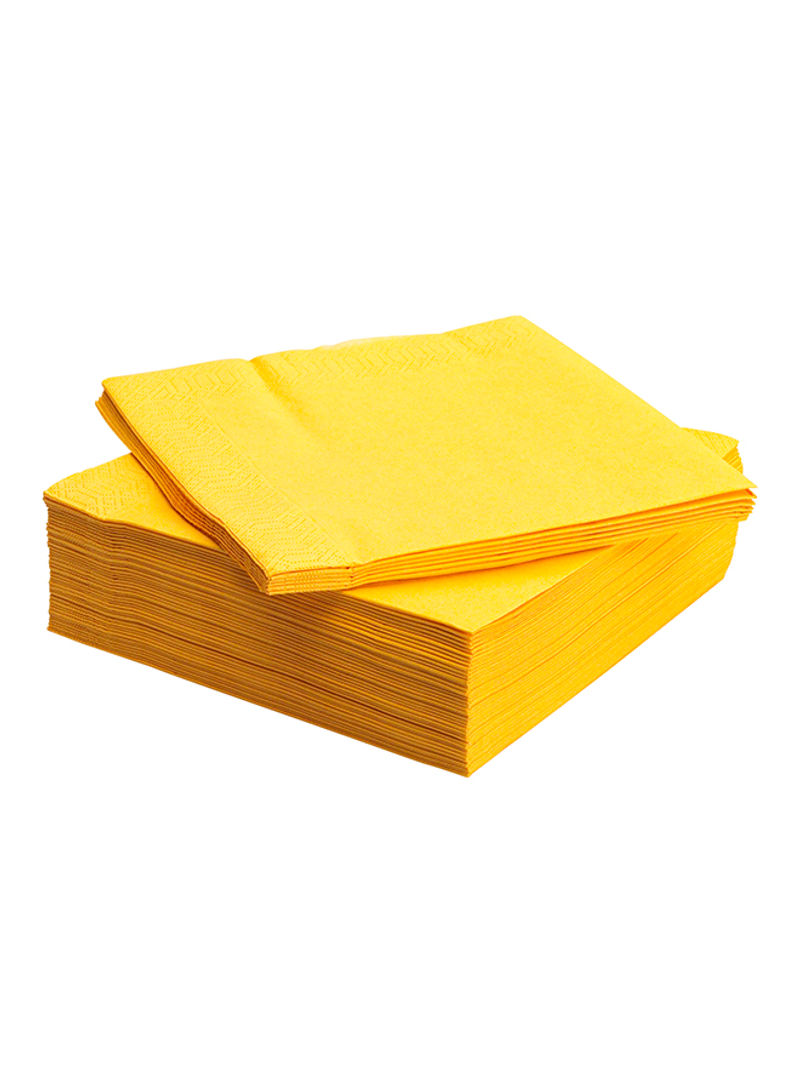 Generic 50-Piece Paper Napkin Yellow 40 cm