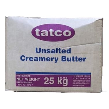 Tatco Butter Block 25kg Unsalted - Shelf Life Is 24 Months
