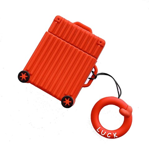 Ozone - Case for Apple AirPod Trunk Series Protective Cover with Silicone Keychain Holder For Airpods 2/1 - Red